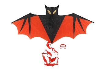 Drak létající netopýr nylon 120x55cm v látkovém sáčku 10x54x2cm