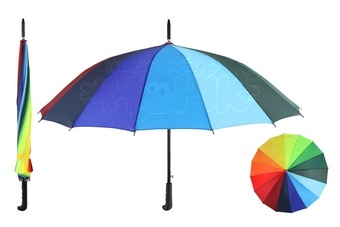 Deštník vystřelovací duhový 78cm kov/látka v sáčku