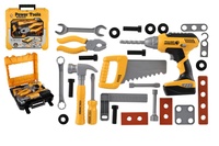 Sada nářadí plast s aku vrtačkou 16x17cm na baterie se zvukem v plastovém boxu 26x25x9cm