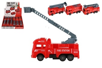 Auto hasiči plastové 11cm na zpětné natažení různé druhy