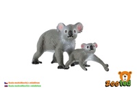 Koala medvídkovitý 2ks samice s mládětem zooted plast 4-6cm