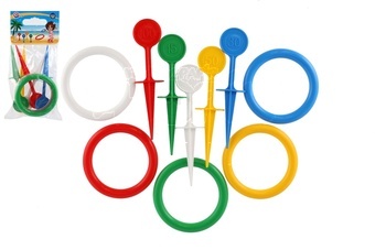 Hra házecí kroužky a kolíky plast 22cm v sáčku