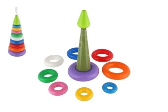 Skládanka Pyramida s kroužky plastová 31cm