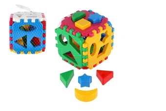 Vkládačka kostka plast 12x12cm v síťce 12m+