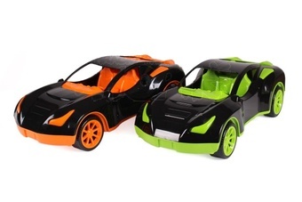 Auto sportovní plast 38x17cm na volný chod 2 barvy v síťce