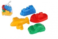 Formičky Bábovky na písek 4ks plast dopravní prostředky