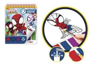Blok omalovánky Spidey s vodovými barvami a štětcem
