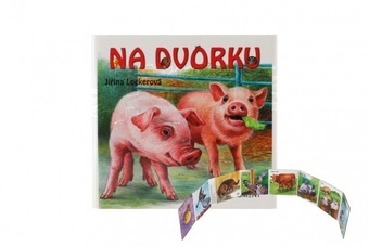 Knížka leporelo CZ text Na dvorku 11x10cm 12m+