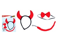 Maska set 3ks ďáblík (čelenka,ocásek,motýlek)