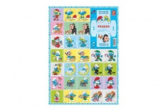 Pexeso Šmoulové papírové společenská hra 32 obrázkových dvojic 21,5x30cm