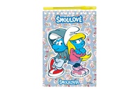 Poznámkový blok/notes Šmoulové s perem kroužkový linkovaný/prázdný 60 stran 15x22cm v sáčku