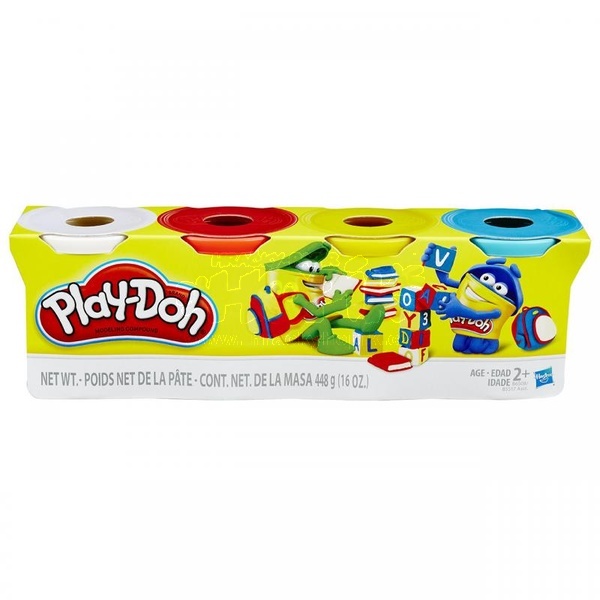 Hasbro Play-Doh 4 Kelímky Základní barvy 448g