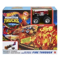Mattel Hot Wheels Monster Truck Set Fire Trough