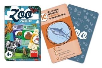 Kvarteto ZOO společenská hra karty 32ks v papírové krabičce 7x11x1cm