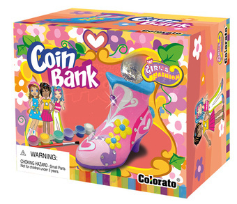 Kreativní sada Pokladnička k vymalování střevíček s doplňky