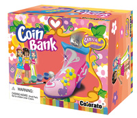 Kreativní sada Pokladnička k vymalování střevíček s doplňky