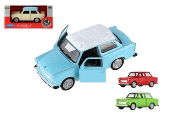 Auto Welly Trabant 601 Klasic kov/plast 11cm 1:34-39 na volný chod 4 barvy v krabičce 15x7x7cm