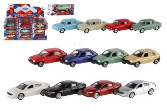 Auto Welly Škoda 1:60 kov/plast 7cm mix druhů na volný chod v krabičce