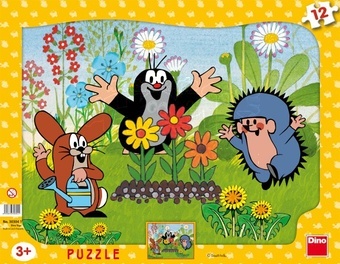 Dino Puzzle Krtek v zahradě tvary 12 dílků