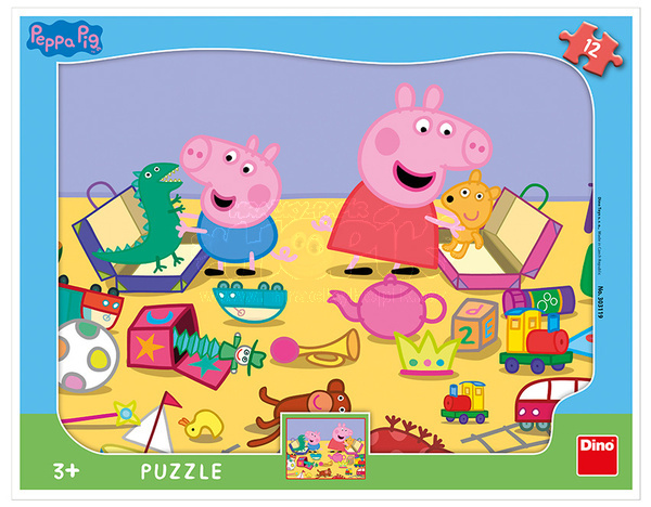 Dino Deskové Puzzle Peppa Pig si hraje Tvary 12 dílků