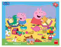 Dino Deskové Puzzle Peppa Pig si hraje Tvary 12 dílků