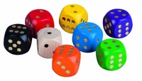 Hrací kostky barevné dřevo společenská hra různé barvy 16mm