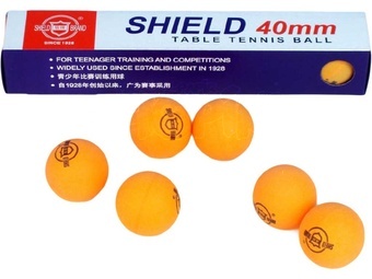 Míčky na stolní tenis SHIELD 4cm bezešvé oranžové 6ks