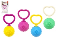 Chrastítko koule retro plast 18cm průměr 5cm mix barev v sáčku 0m+