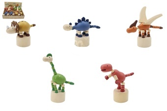 Dinosaurus dřevěný mačkací různé druhy