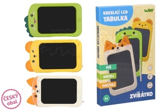 Tabulka kreslící LCL zvířátko plast 27cm na baterie 3 druhy v krabici 19x28,5cm