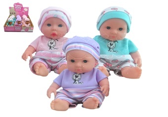 Panenka miminko pevné tělo 18cm různé barvy