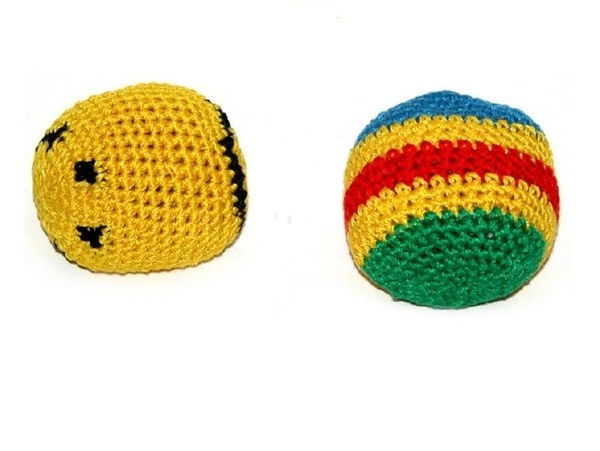 Hakysák míček footbag 6cm háčkovaný textilní různé barvy