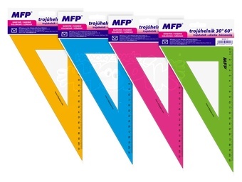 MFP Pravítko trojúhelník 30-60 barevné