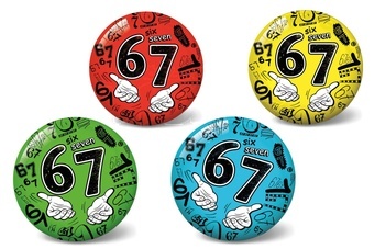 Míč 67/six seven nafouknutý 23 cm 4 barvy