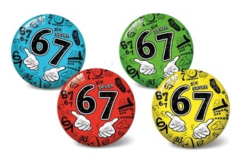 Míč 67/six seven nafouknutý 11cm 4 barvy
