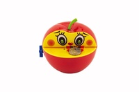 Pokladnička červené jablko s červíkem na klíček plastová