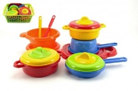 Nádobí v košíku plast 35x26x15cm asst 3 barvy v síťce