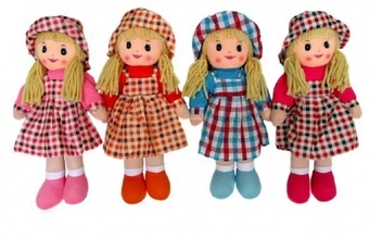 Panenka hadrová plyš v klobouku 40cm asst v sáčku