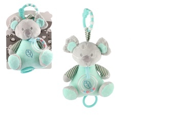 Medvěd koala chrastítko plyš 19cm závěs na post./koč. nat. hrací strojek zelený na kartě v sáčku 0+