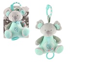 Medvěd koala chrastítko plyš 19cm závěs na post./koč. nat. hrací strojek zelený na kartě v sáčku 0+