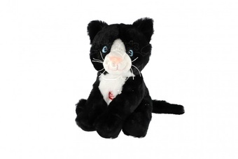 Kočka sedící plyš se zvukem 20cm v sáčku 0+