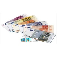 Eura peníze do hry na kartě