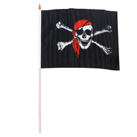 Vlajka pirátská 47x30cm s tyčkou 62cm
