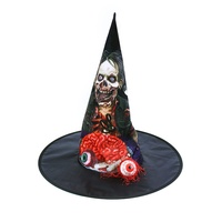 Klobouk čarodějnický Mozek s okem Halloween pro dospělé
