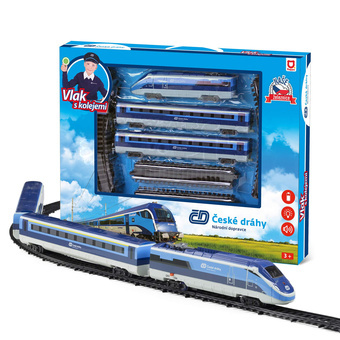 Vlak Pendolíno České dráhy s kolejemi 23ks se zvukem a světlem