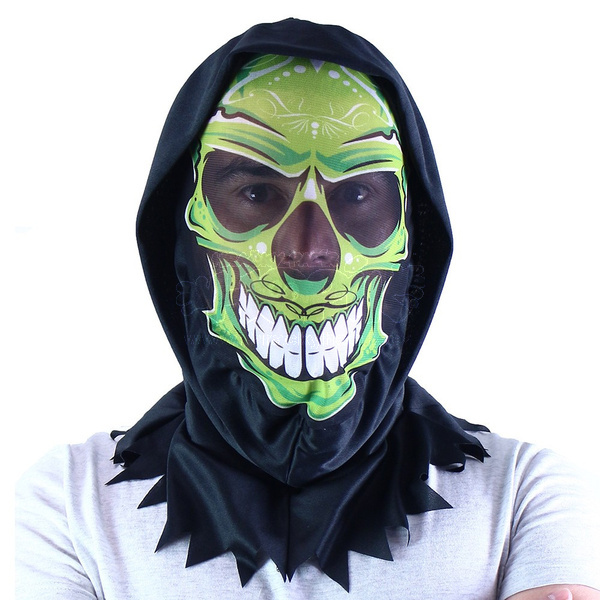 Maska kostra textilní zelená