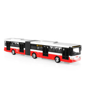 Autobus česky hlásí zastávky kloubový červený 36cm
