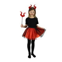 Dětský kostým Čertice sukně tutu s rohy a hůlkou