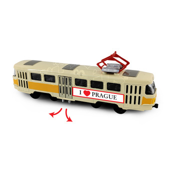 Tramvaj kovová žlutá 16 cm PRAGUE