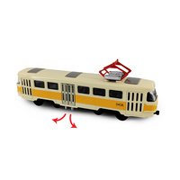 Tramvaj kovová žlutá 16 cm-otevírací dveře